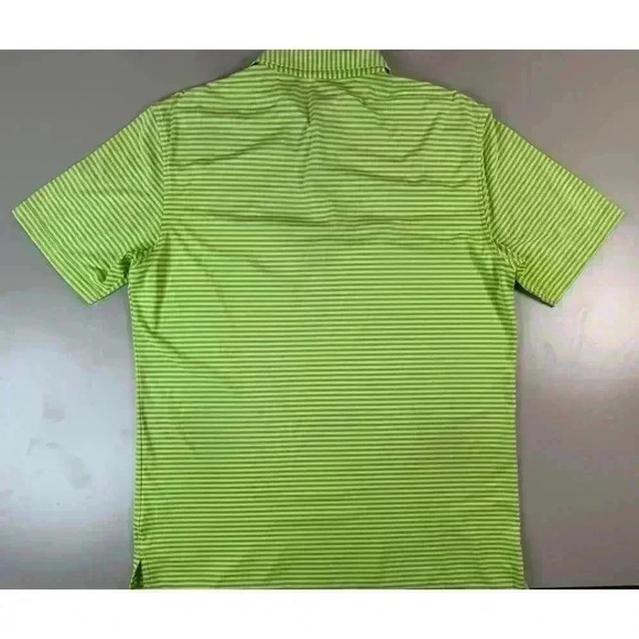 Peter Millar Men’s Summer Comfort Lime Green Yellow Striped Golf Polo Size M - Picture 6 of 11
